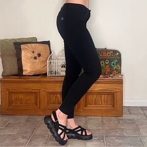 Michael Kors black high-waisted metallic logo detailed skinny jeggings